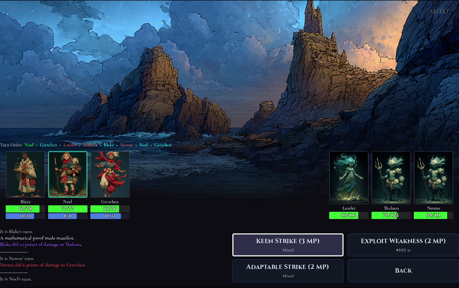 Battle action selection